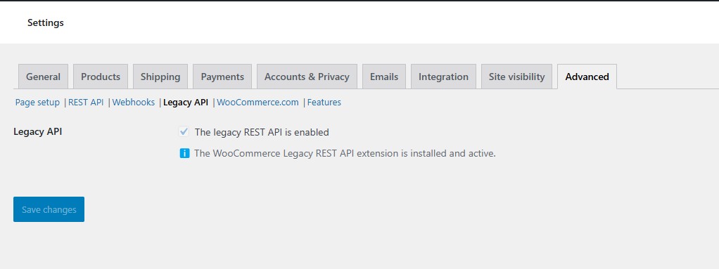 Screenshot of WooCommerce dashboard showing API settings to enable for Droppery