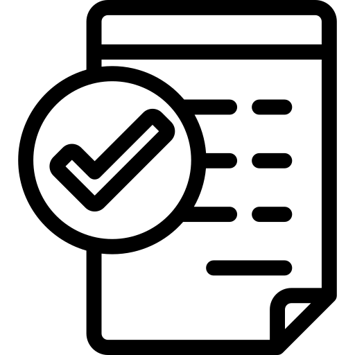 Billing and status tracking icon with a document or chart and status indicators