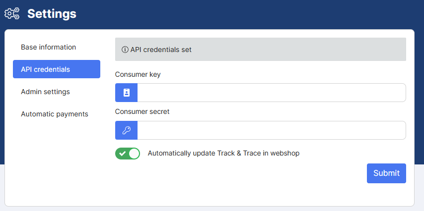 Screenshot of Droppery settings with API key and permission fields for WooCommerce connection